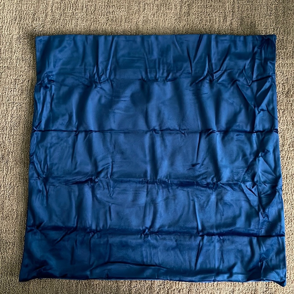 Set of 2 Blue velvet like pillow shams 24 x 24 Brand New in package